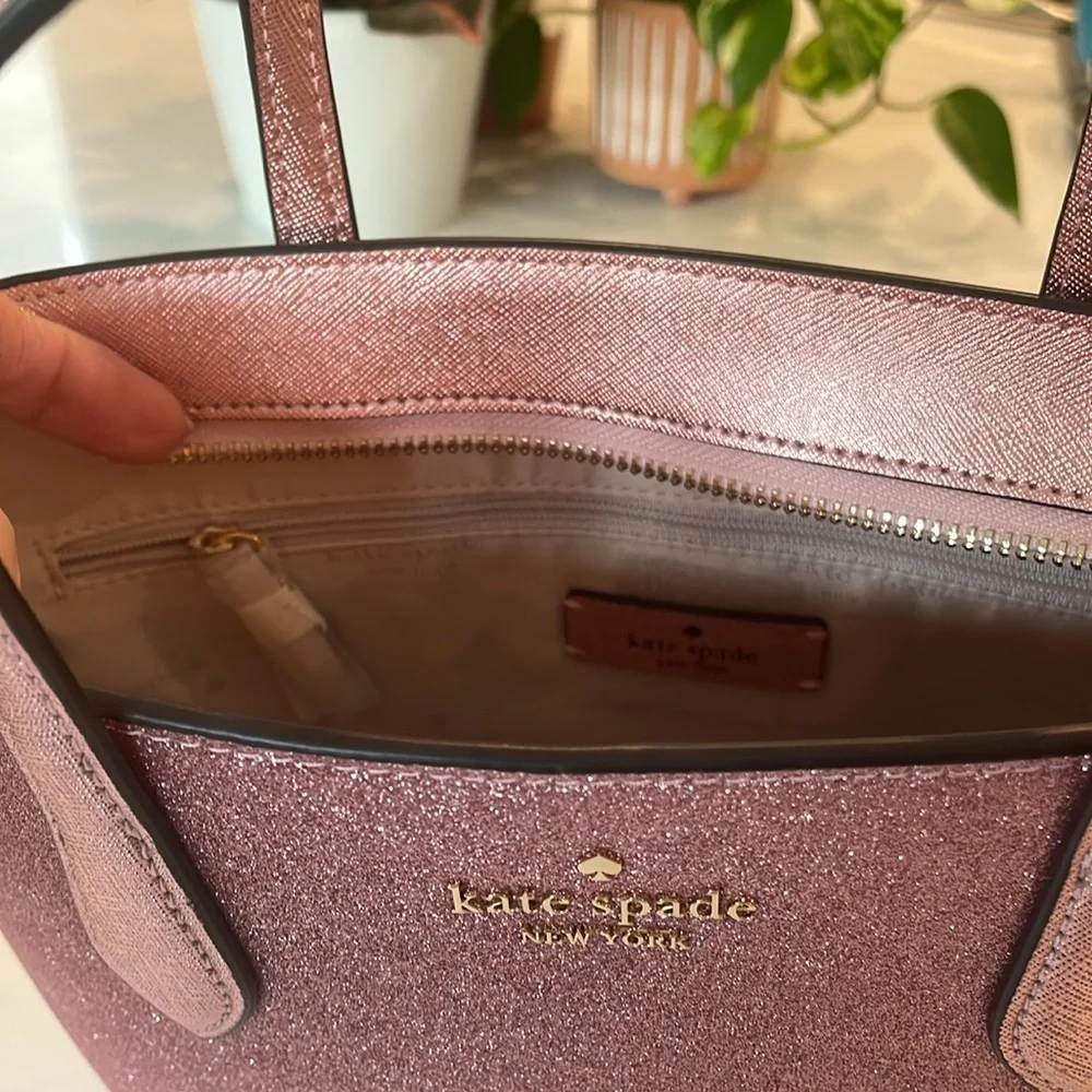 Kate Spade Glimmer Satchel W/Detachable Crossbody/Shoulder Strap, Mitten Pink. - Picture 6 of 7